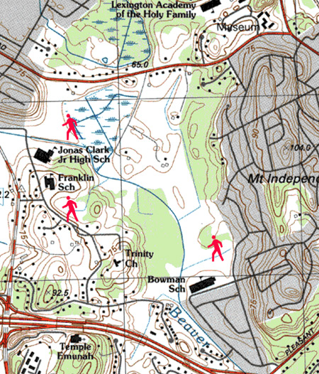Topographic map of the area that contains the Dunback Meadow